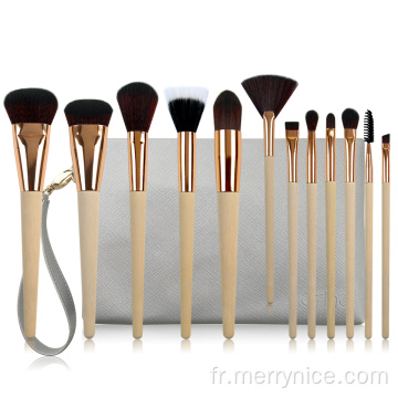 Collection de pinceaux de maquillage professionnel 12PC